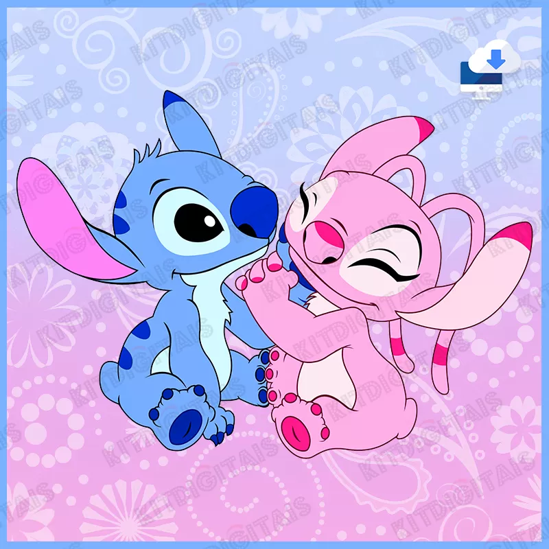 Stitch e Angel Png Desenho Mod3