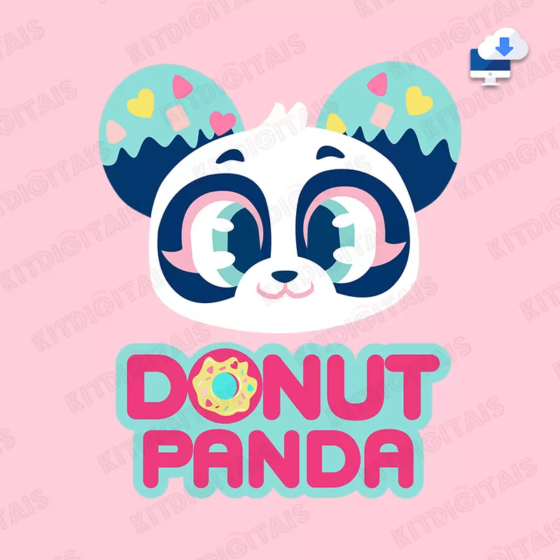 Panda Donuts Cute Png Arquivo Digital Mod1