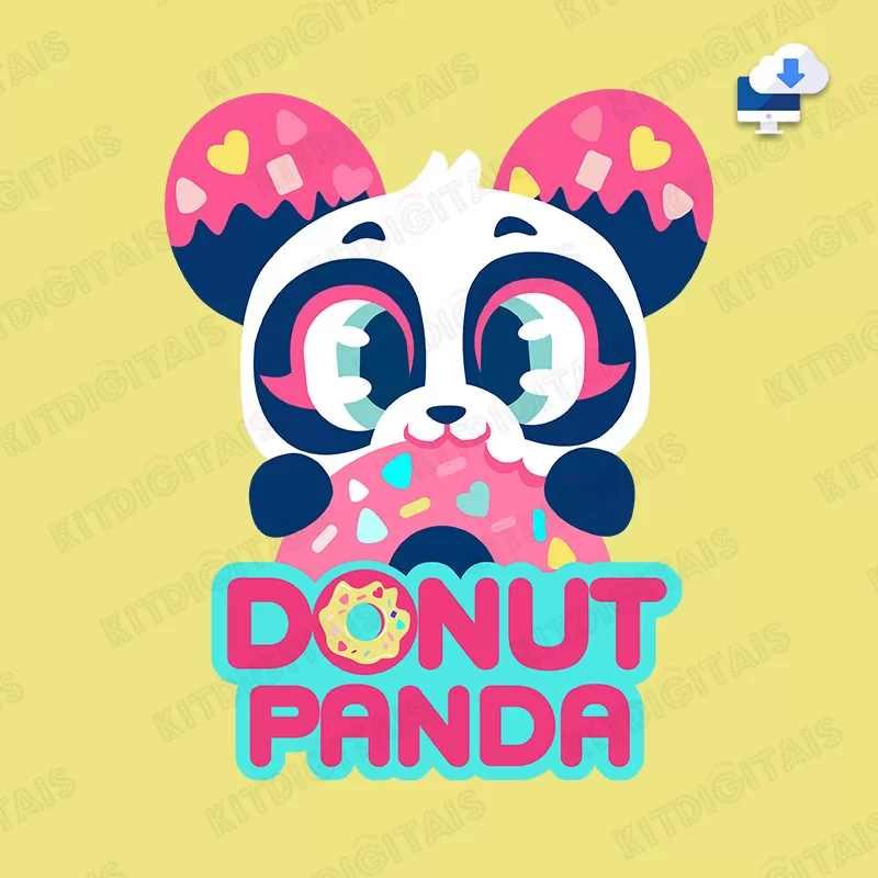 Panda Donuts Cute Png Arquivo Digital Mod3