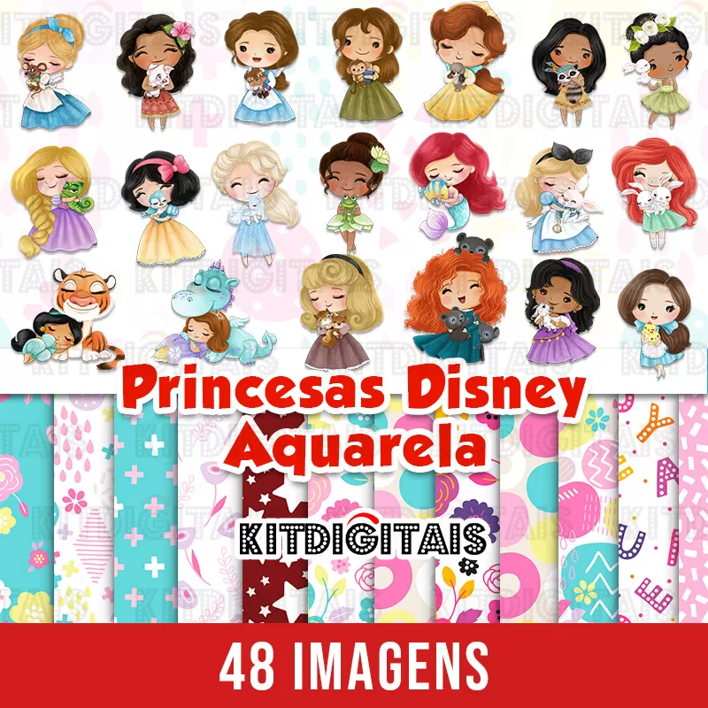 Princesas Disney Aquarela