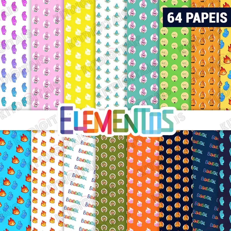 Elementos Kit Papéis Digitais Decorativos