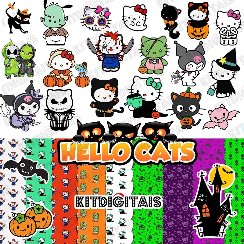 Hello Cats Halloween Clipart Png