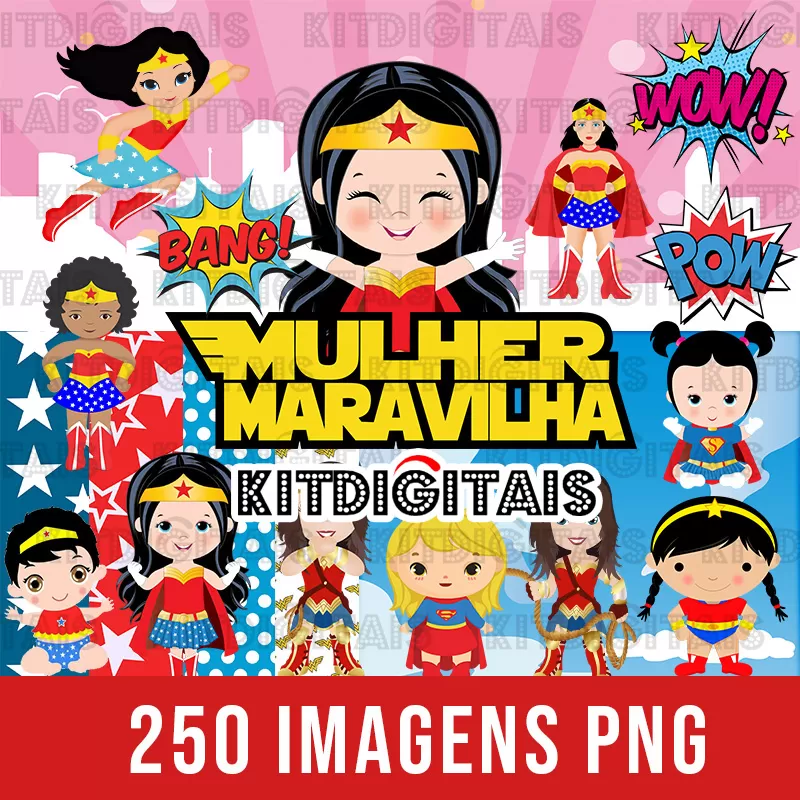 Kit Digital Mulher Maravilha Cute