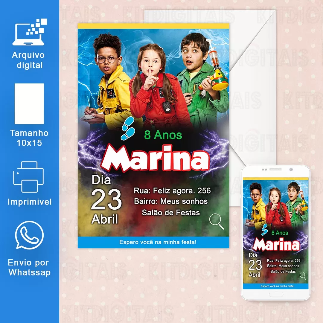 Convite Digital Detetive do Prédio Azul