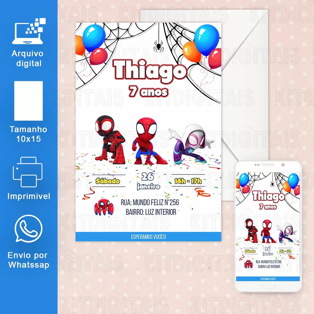 Convite Digital Spidey Mod2
