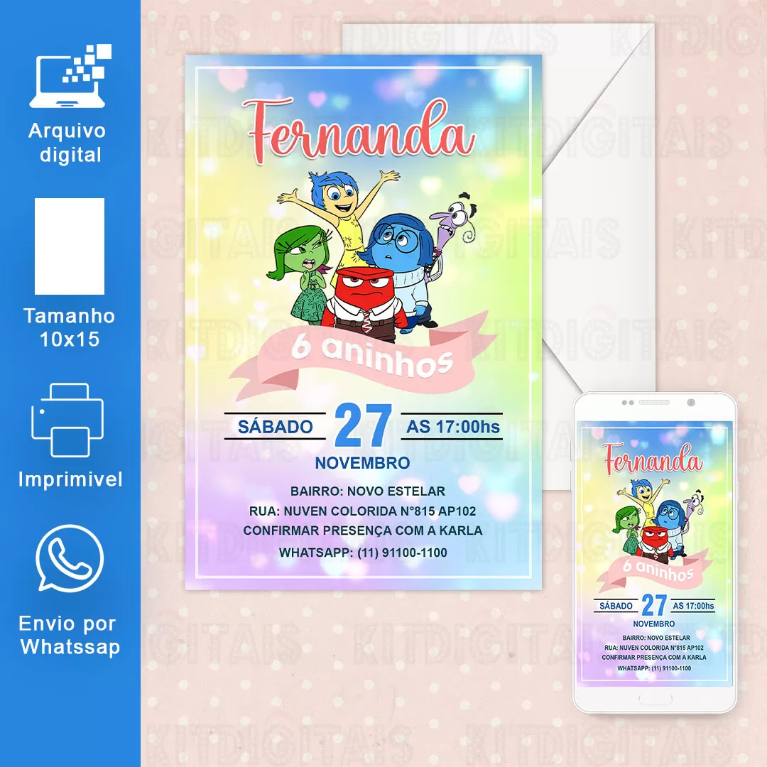 Divertidamente 2 Convite Aniversário M2