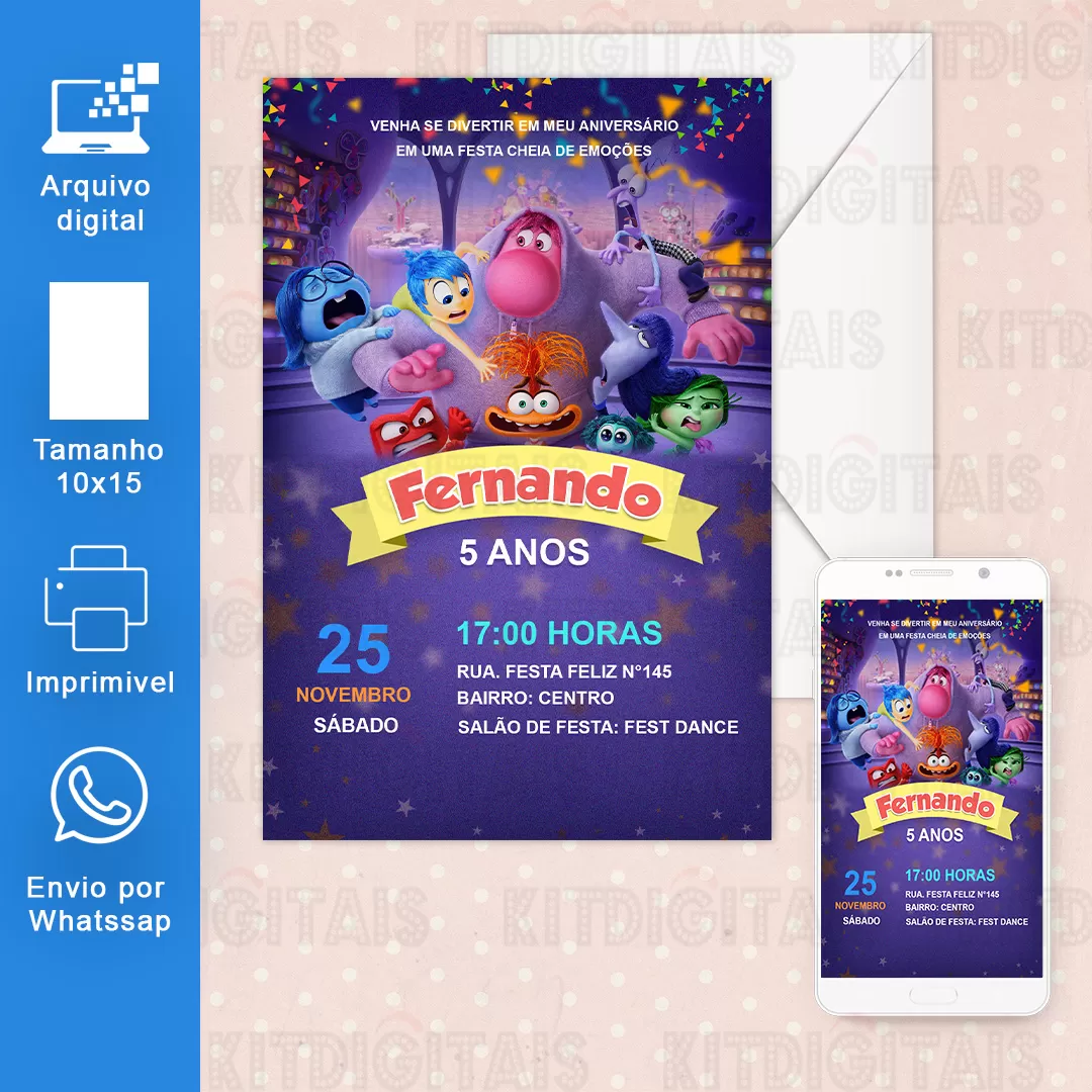 Divertidamente 2 Convite Aniversário M4