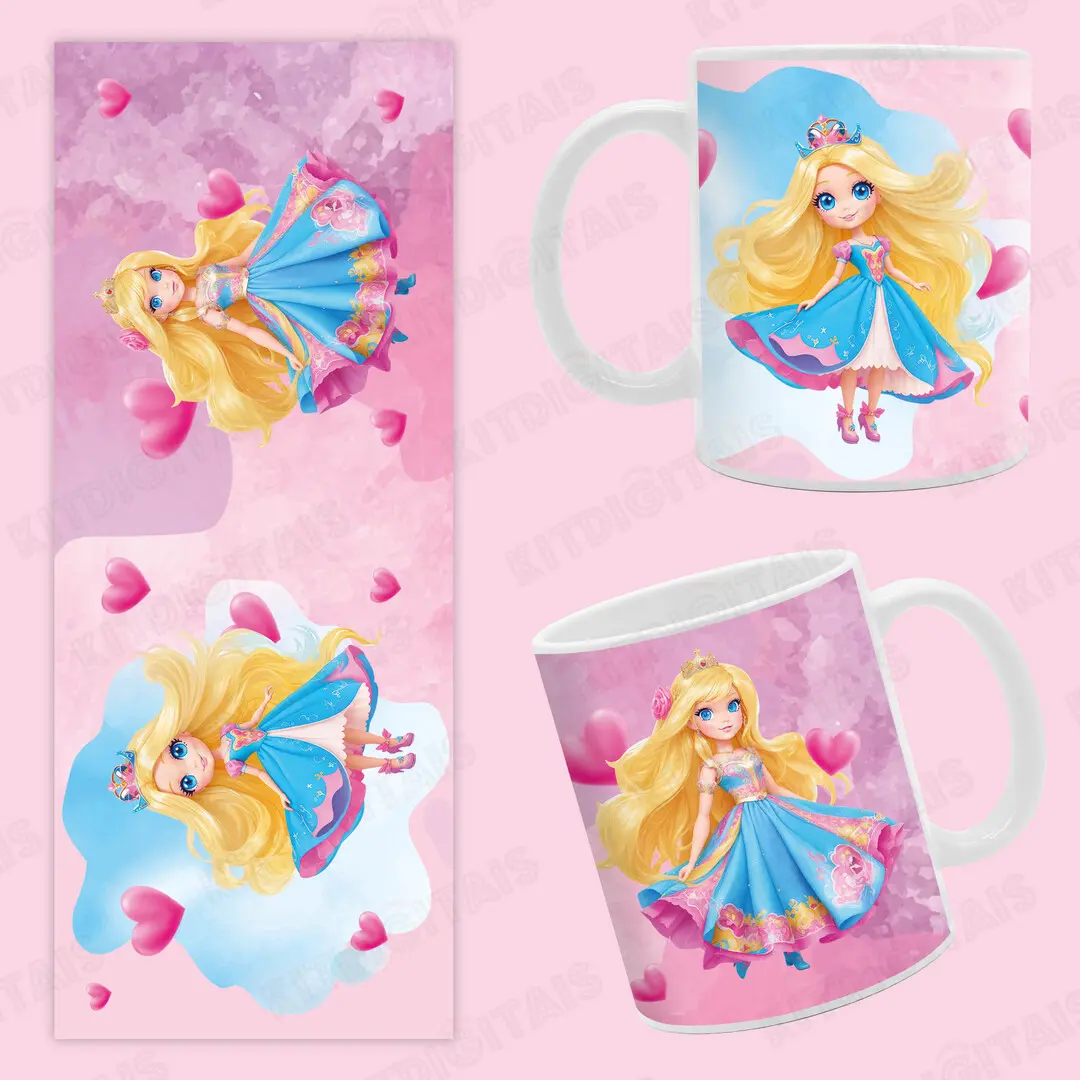 BARBIE COLORS PRINCESS ARTE CANECA