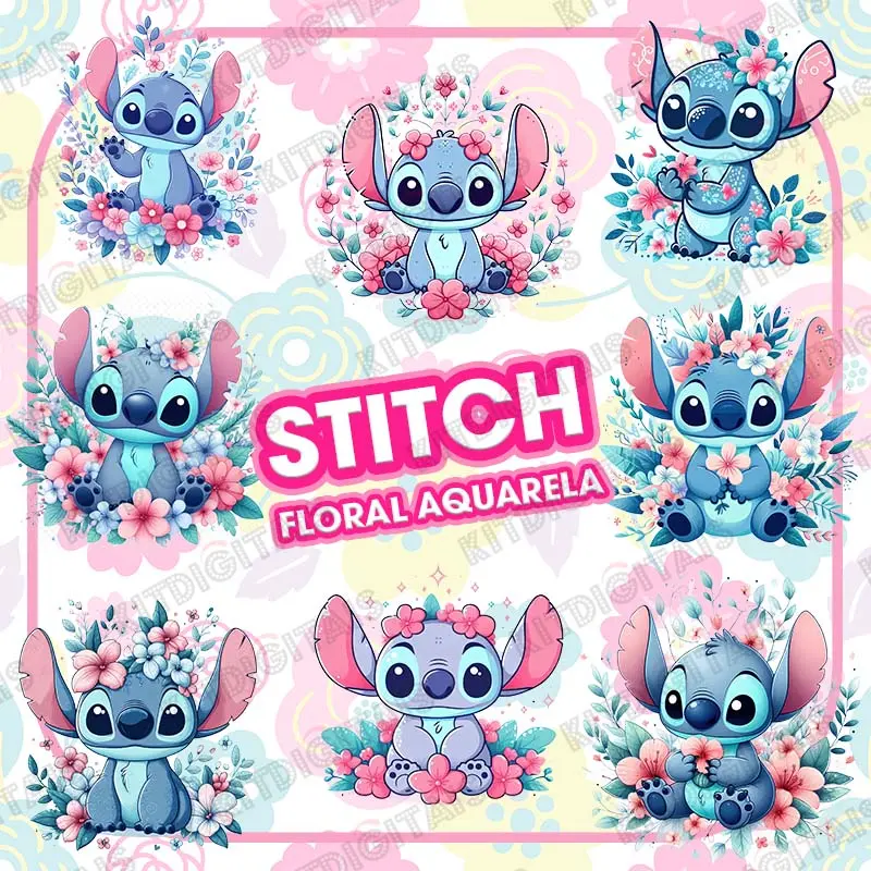 Stitch Floral Aquarela