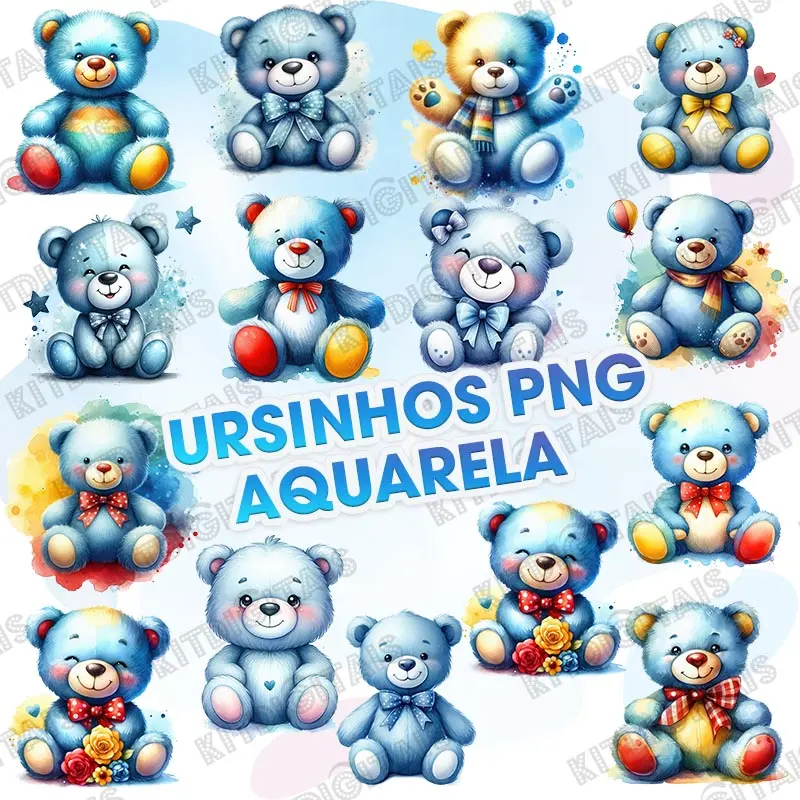 URSINHOS PNG AQUARELA