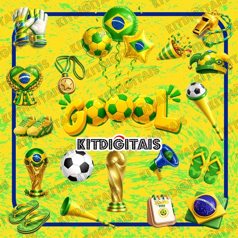 Copa do Mundo Png Elementos - Kit Digital kitdigitais